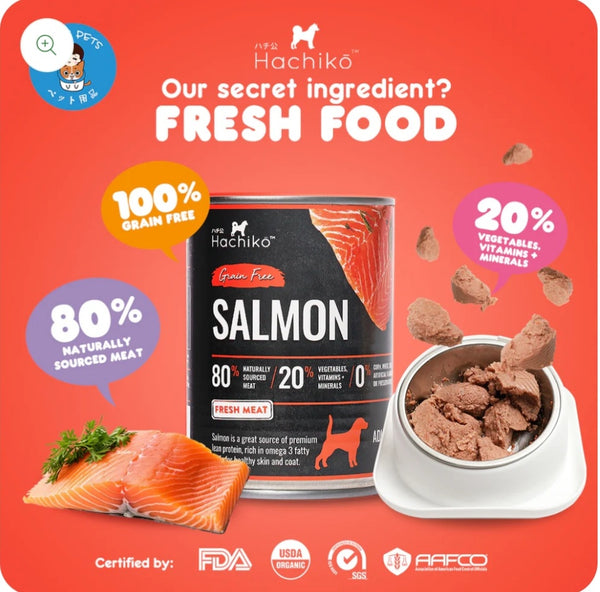 Hachiko Salmon Canned Wet Dog Food (GrainFree) 375g