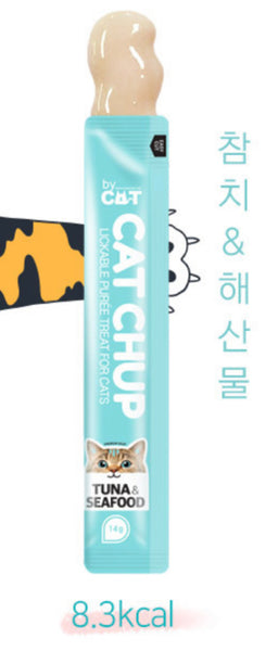 Cat Chup Grainfree Chicken & Cranberry Lickable Puree Treats For Cats (14g x 10sticks) Made in Korea